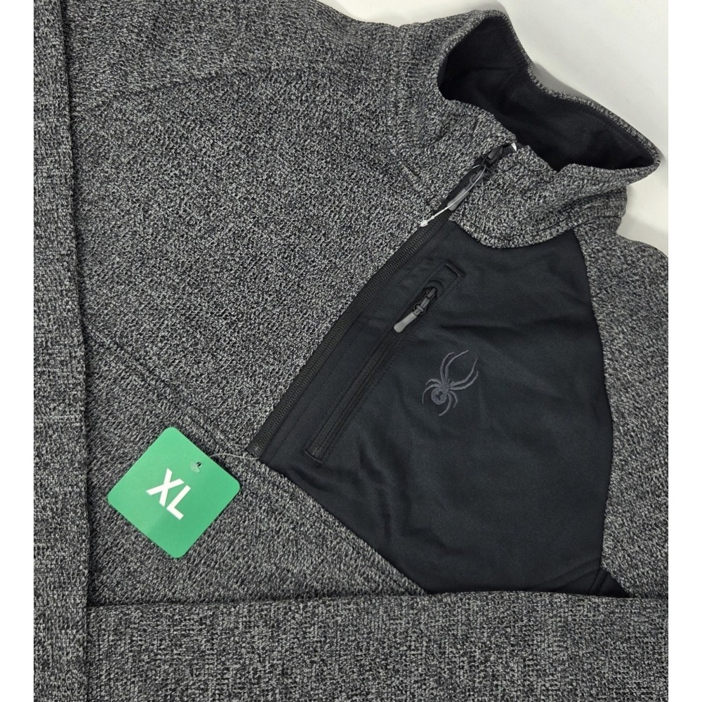 NEW Spyder Men's Gait Half Zip Jacket‎ Black and Gray Size XL Stretch NWT